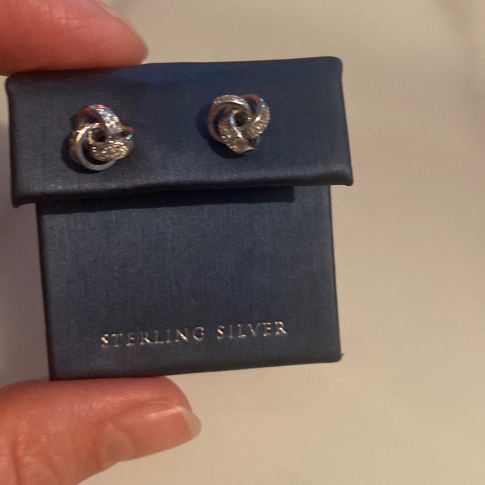 Sterling Silver twisted knot earrings